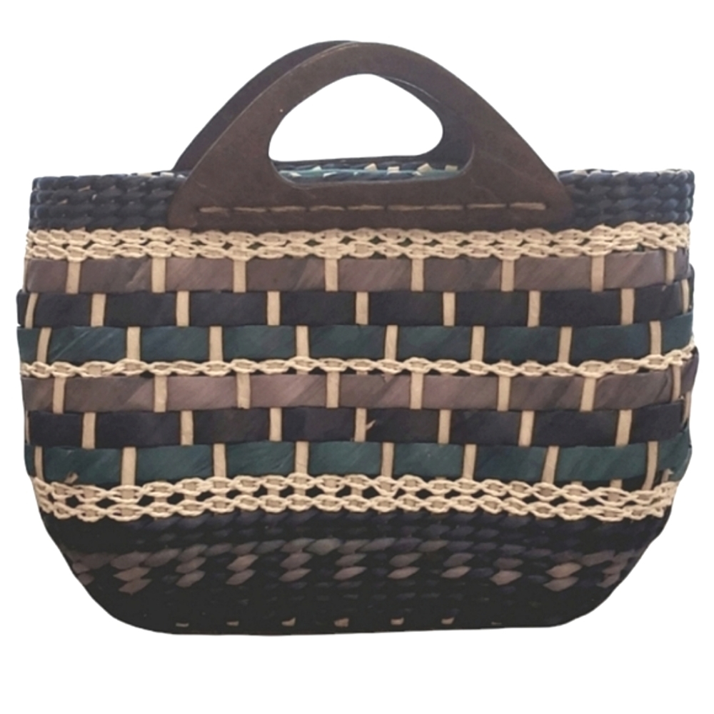 Summer Rattan Straw Bag for Women Top-handle Handbag Beach Bag